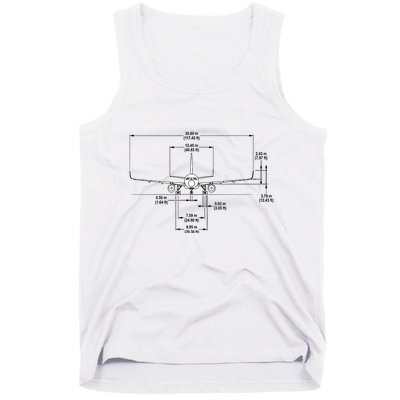 Airbus A320 Jet Airplane Schematic Aviation Pilot Gift Idea Tank Top