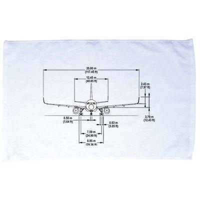 Airbus A320 Jet Airplane Schematic Aviation Pilot Gift Idea Microfiber Hand Towel