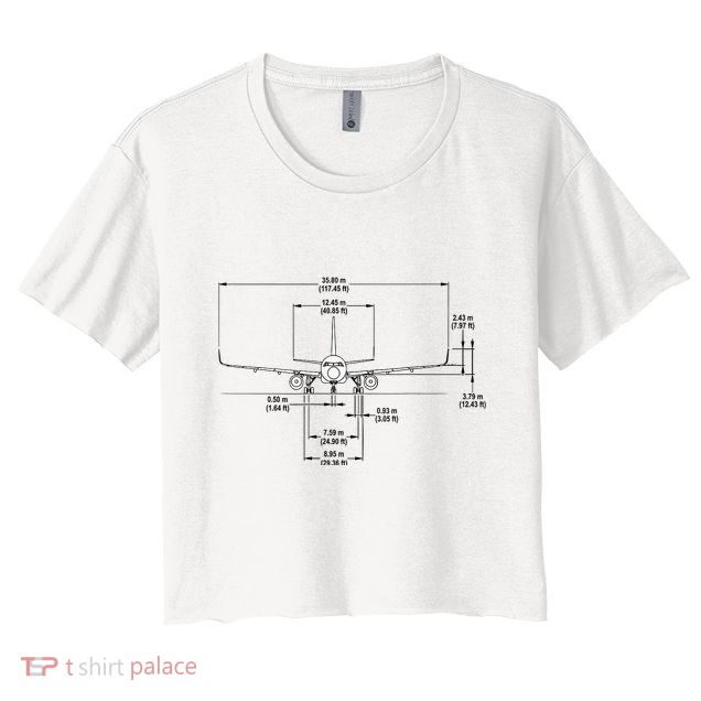 Airbus A320 Jet Airplane Schematic Aviation Pilot Gift Idea Crop Top