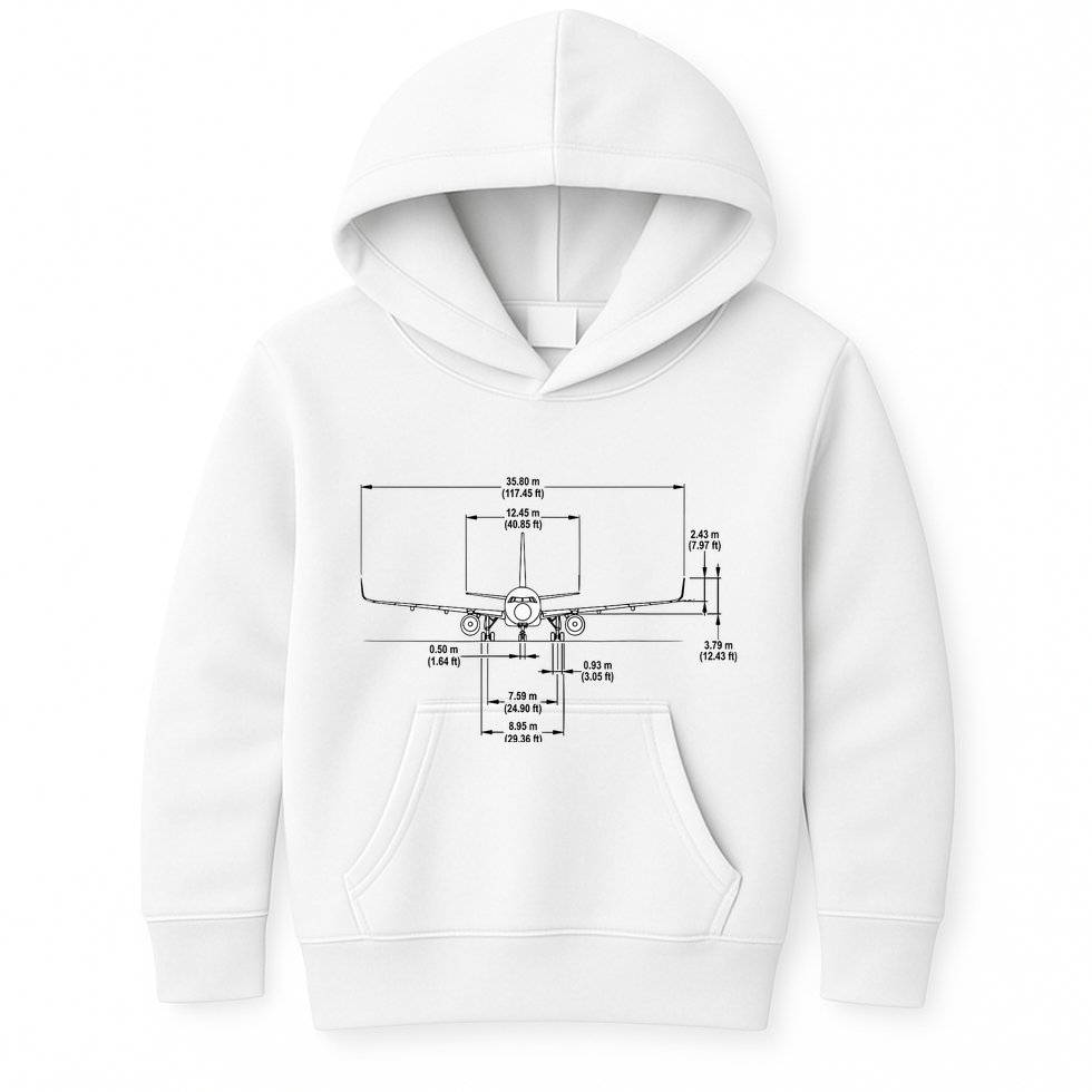 Airbus A320 Jet Airplane Schematic Aviation Pilot Gift Idea Kids Hoodie