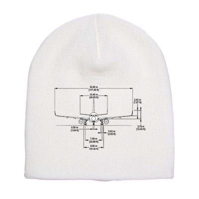 Airbus A320 Jet Airplane Schematic Aviation Pilot Gift Idea Short Acrylic Beanie