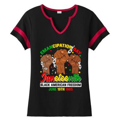 African American Juneteenth Freedom Black History June 19 Gift Ladies Halftime Notch Neck Tee