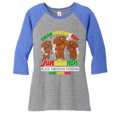 African American Juneteenth Freedom Black History June 19 Gift Women's Tri-Blend 3/4-Sleeve Raglan Shirt