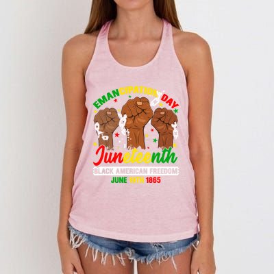 African American Juneteenth Freedom Black History June 19 Gift Women's Knotted Racerback Tank