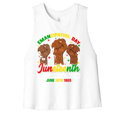 African American Juneteenth Freedom Black History June 19 Gift Women's Racerback Cropped Tank