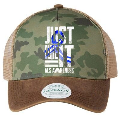 ALS Awareness Just Cure ALS funny support Legacy Tie Dye Trucker Hat