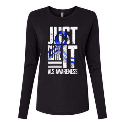 ALS Awareness Just Cure ALS funny support Womens Cotton Relaxed Long Sleeve T-Shirt