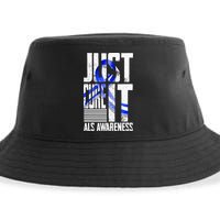 ALS Awareness Just Cure ALS funny support Sustainable Bucket Hat
