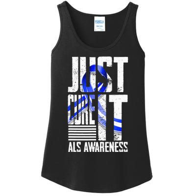 ALS Awareness Just Cure ALS funny support Ladies Essential Tank