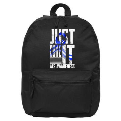 ALS Awareness Just Cure ALS funny support 16 in Basic Backpack