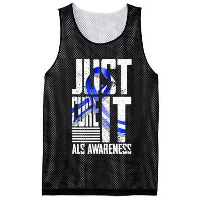 ALS Awareness Just Cure ALS funny support Mesh Reversible Basketball Jersey Tank