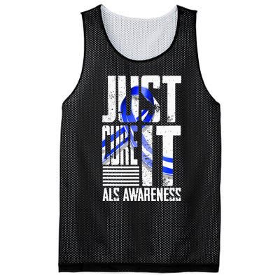 ALS Awareness Just Cure ALS funny support Mesh Reversible Basketball Jersey Tank