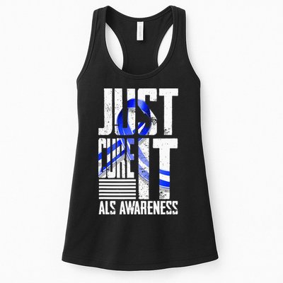 ALS Awareness Just Cure ALS funny support Womens Tank Top