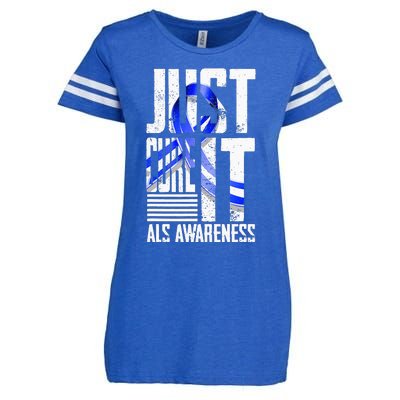 ALS Awareness Just Cure ALS funny support Enza Ladies Jersey Football T-Shirt