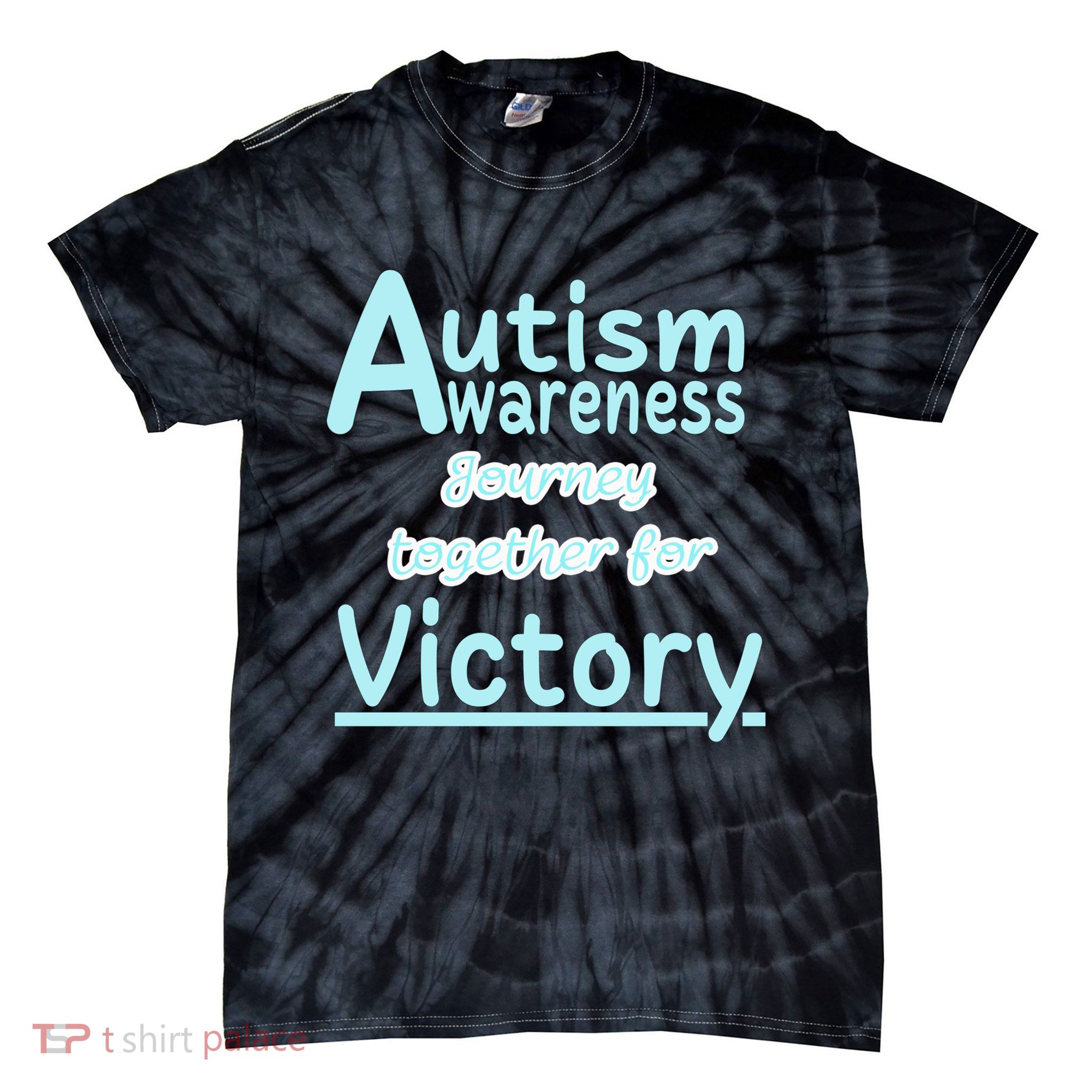 Autism Awareness Journey Together For Victory Cute Gift Tie-Dye T-Shirt