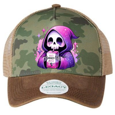 Anti Anxiety Juice Anxious Grim Reaper Halloween Legacy Tie Dye Trucker Hat