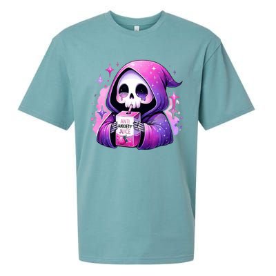 Anti Anxiety Juice Anxious Grim Reaper Halloween Sueded Cloud Jersey T-Shirt