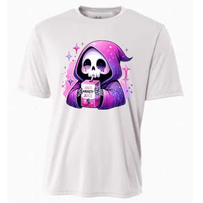 Anti Anxiety Juice Anxious Grim Reaper Halloween Cooling Performance Crew T-Shirt