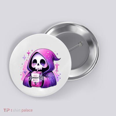 Anti Anxiety Juice Anxious Grim Reaper Halloween Button