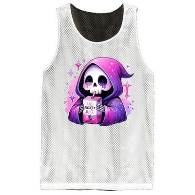 Anti Anxiety Juice Anxious Grim Reaper Halloween Mesh Reversible Basketball Jersey Tank