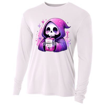 Anti Anxiety Juice Anxious Grim Reaper Halloween Cooling Performance Long Sleeve Crew