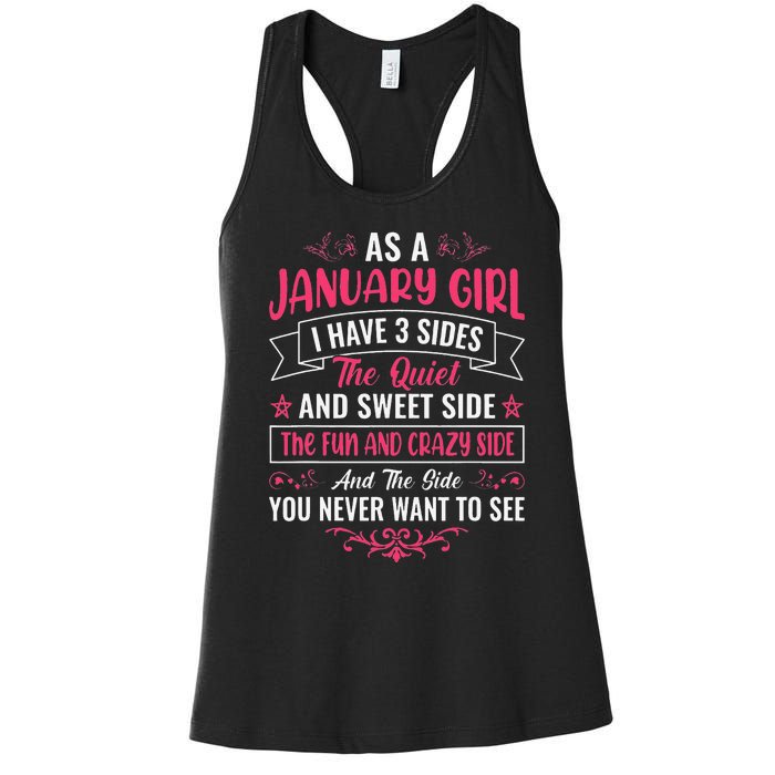 As an January Women's Racerback Tank