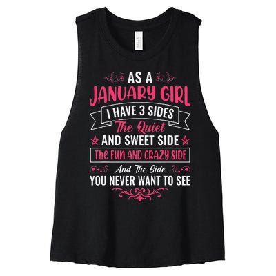 As an January Women's Racerback Cropped Tank