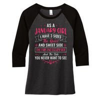 As an January Women's Tri-Blend 3/4-Sleeve Raglan Shirt