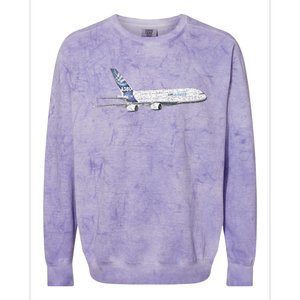 Airbus A380 Jet Airplane Airline Aviation Pilot Colorblast Crewneck Sweatshirt