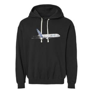 Airbus A380 Jet Airplane Airline Aviation Pilot Garment-Dyed Fleece Hoodie