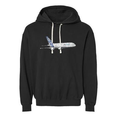 Airbus A380 Jet Airplane Airline Aviation Pilot Garment-Dyed Fleece Hoodie