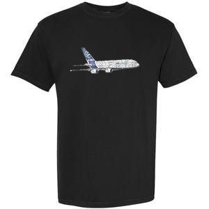 Airbus A380 Jet Airplane Airline Aviation Pilot Garment-Dyed Heavyweight T-Shirt