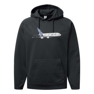 Airbus A380 Jet Airplane Airline Aviation Pilot Performance Fleece Hoodie