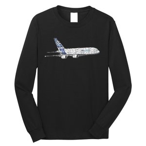 Airbus A380 Jet Airplane Airline Aviation Pilot Long Sleeve Shirt