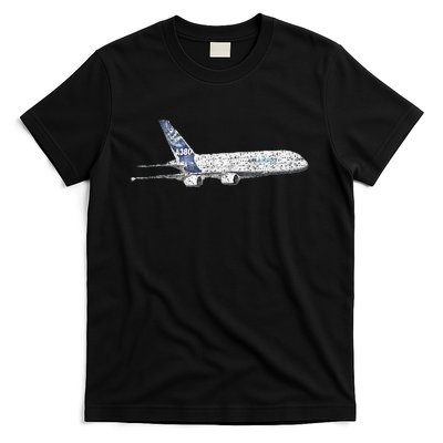 Airbus A380 Jet Airplane Airline Aviation Pilot T-Shirt