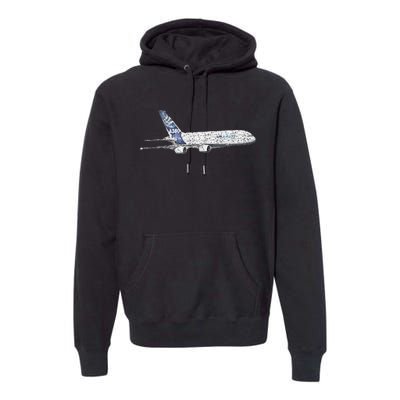 Airbus A380 Jet Airplane Airline Aviation Pilot Premium Hoodie