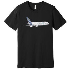 Airbus A380 Jet Airplane Airline Aviation Pilot Premium T-Shirt