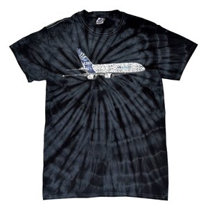 Airbus A380 Jet Airplane Airline Aviation Pilot Tie-Dye T-Shirt