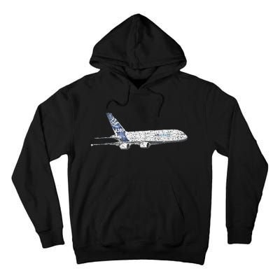 Airbus A380 Jet Airplane Airline Aviation Pilot Tall Hoodie