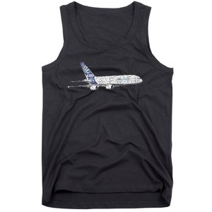 Airbus A380 Jet Airplane Airline Aviation Pilot Tank Top