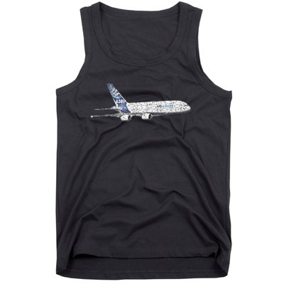 Airbus A380 Jet Airplane Airline Aviation Pilot Tank Top