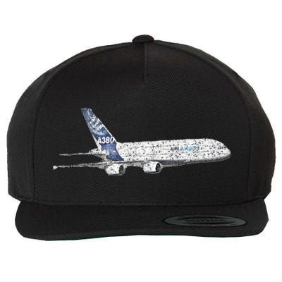 Airbus A380 Jet Airplane Airline Aviation Pilot Wool Snapback Cap