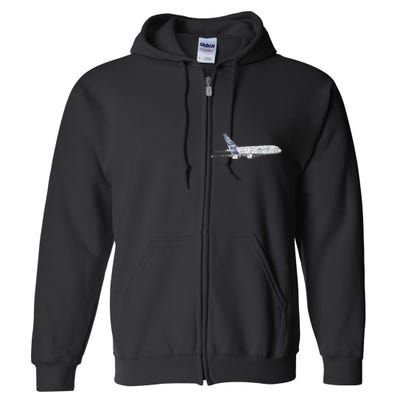 Airbus A380 Jet Airplane Airline Aviation Pilot Full Zip Hoodie