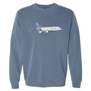 Airbus A380 Jet Airplane Airline Aviation Pilot Garment-Dyed Sweatshirt