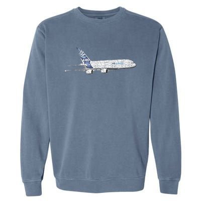 Airbus A380 Jet Airplane Airline Aviation Pilot Garment-Dyed Sweatshirt