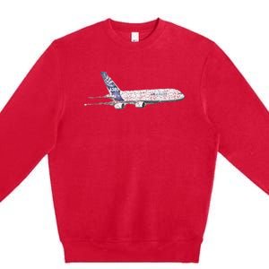 Airbus A380 Jet Airplane Airline Aviation Pilot Premium Crewneck Sweatshirt