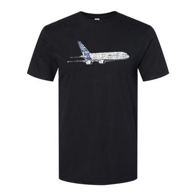 Airbus A380 Jet Airplane Airline Aviation Pilot Softstyle CVC T-Shirt