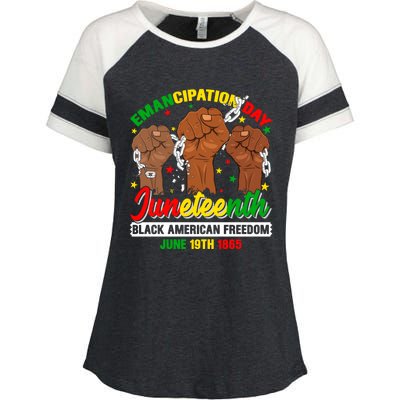 African American Juneteenth Freedom Black History June 19 Great Gift Enza Ladies Jersey Colorblock Tee