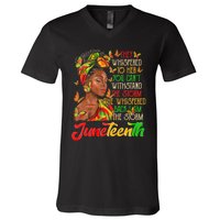 Afro American Juneteenth I Am The Storm Black Women Black History Month V-Neck T-Shirt