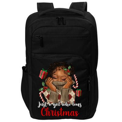 African American Just A Girl Who Loves Christmas Black Impact Tech Backpack